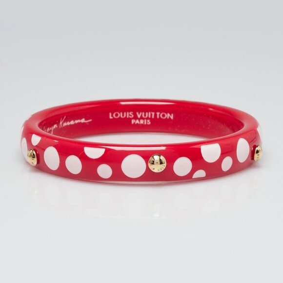 Louis Vuitton Limited Edition Yayoi Kusama Red Dots Infinity Bangle PM Bracelet - Picture 1 of 6